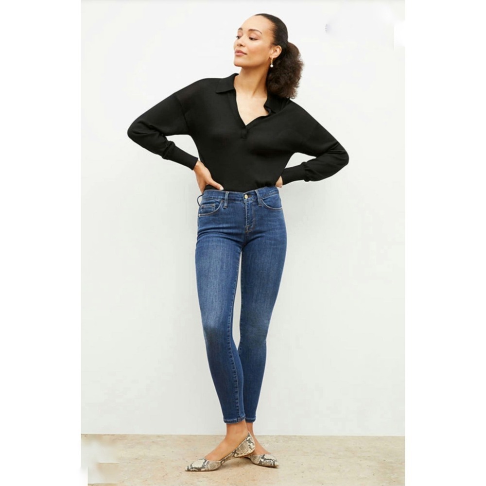 Frame Le Skinny de Jeanne Jeans Womens 27 Blue Rivercrest LSJ899